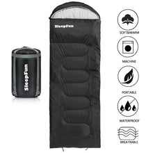 Load image into Gallery viewer, Sleepfun Lightweight Compact Backpacking Sleeping Bag for Adult, Ultralight 3 Season Thin Warm Weather Waterproof Portable Envelope Sleeping Bag for Camping, Hiking, Summer, Spring, Fall, Women, Men
