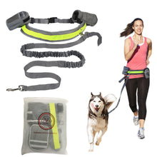 Load image into Gallery viewer, PetOde Hands Free Dog Leash, Suitable for Running Walking Jogging Hiking, Training for Small Medium and Large Dogs, Adjustable Waist Belt, Dual-Handle Flexible Bungee, Dyrabke Metal Clasp ,Zipper Pouch