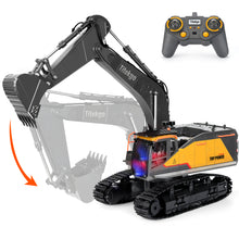 Load image into Gallery viewer, Titokgo Toy vehicles 1/14 Scale RC Excavator, 22 Channel Upgrade Full Functional Construction Vehicles Rechargeable RC Truck with Metal Shovel and Lights Sounds