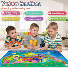 Load image into Gallery viewer, Qiaojoy Interactive USA Map- 2-8 Years Old Learning Toys