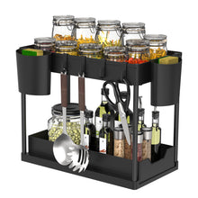 Load image into Gallery viewer, Greenlok Plastic Bath Racks Storage Lower Cabinets Slip out Sliding Rack, Hanging Cups and Hooks, Multi-purpose Storage Rack Suit for Bathroom Kitchen