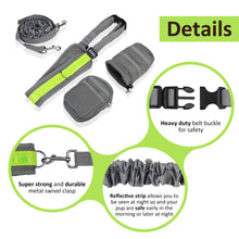 Load image into Gallery viewer, PetOde Hands Free Dog Leash, Suitable for Running Walking Jogging Hiking, Training for Small Medium and Large Dogs, Adjustable Waist Belt, Dual-Handle Flexible Bungee, Dyrabke Metal Clasp ,Zipper Pouch