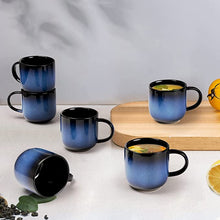 Load image into Gallery viewer, Potahouse Mugs for Coffee, 10 oz Tea Cup Anti-Chip, Anti-Crack, Mugs Set of 6,Microwave Safe and Oven Safe, Sea Blue