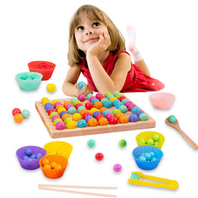 Load image into Gallery viewer, Colorful Wooden Peg Board Beads Game,