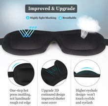 Load image into Gallery viewer, AMAZKER Eyeshades 3D Sleep Eye Masks for Sleeping with Carry Pouch Contoured Shape Ultra Lightweight and Comfortable Sleeping Mask for Travel, Nap