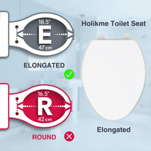 Load image into Gallery viewer, Holikme Toilet Seats Elongated Soft Close Toilet Cover Built with Non-slip Rubber Bumpers No Slam Slow Close Toilet Lid Easy to Install with Metal Bolts for Standard Elongated Oval Toilets toilets
