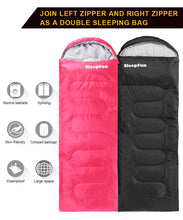 Load image into Gallery viewer, Sleepfun Lightweight Compact Backpacking Sleeping Bag for Adult, Ultralight 3 Season Thin Warm Weather Waterproof Portable Envelope Sleeping Bag for Camping, Hiking, Summer, Spring, Fall, Women, Men
