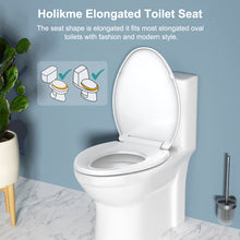 Load image into Gallery viewer, Holikme Toilet Seats Elongated Soft Close Toilet Cover Built with Non-slip Rubber Bumpers No Slam Slow Close Toilet Lid Easy to Install with Metal Bolts for Standard Elongated Oval Toilets toilets
