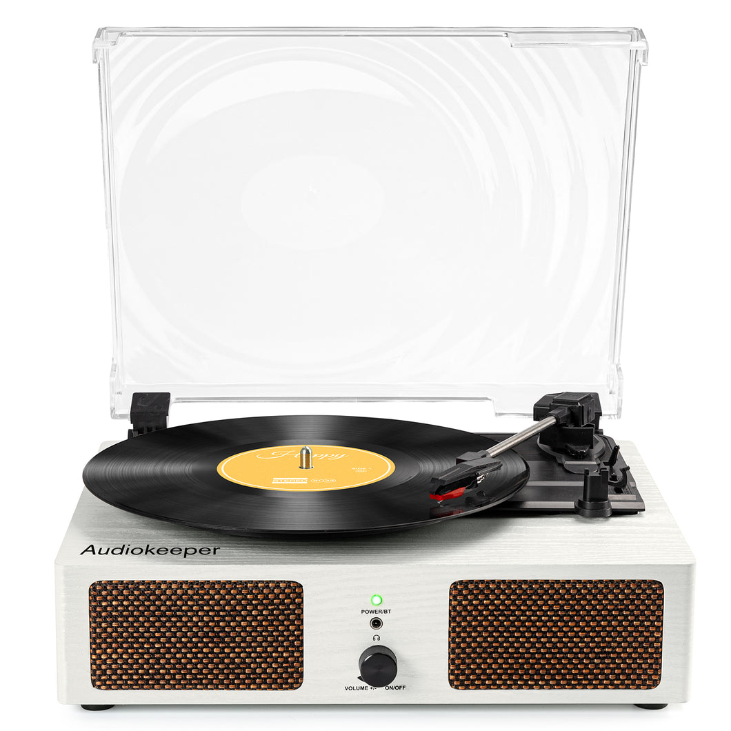 Audiokeeper Record Player for Vinyl with Speakers Wireless Turntable for Records Vintage Portable LP Player with USB 3 Speed