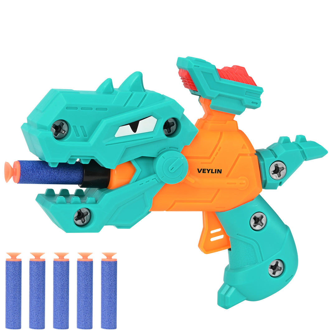 VEYLIN Toy Guns Dinosaur Boys Soft-Bullet-Gun Toy with 6 Soft Foam Darts, Shooting Game for Indoor, Outdoor