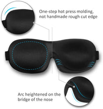 Load image into Gallery viewer, Sleep Mask SleepFun Invisible Alar Deep Orbit 3D Eye Mask Ultra Lightweight &amp; Comfortable Sleeping Mask for Travel, Nap, Shift Works, Black &amp; Blue
