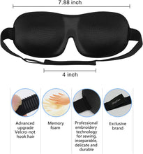 Load image into Gallery viewer, Sleep Mask SleepFun Invisible Alar Deep Orbit 3D Eye Mask Ultra Lightweight &amp; Comfortable Sleeping Mask for Travel, Nap, Shift Works, Black &amp; Blue
