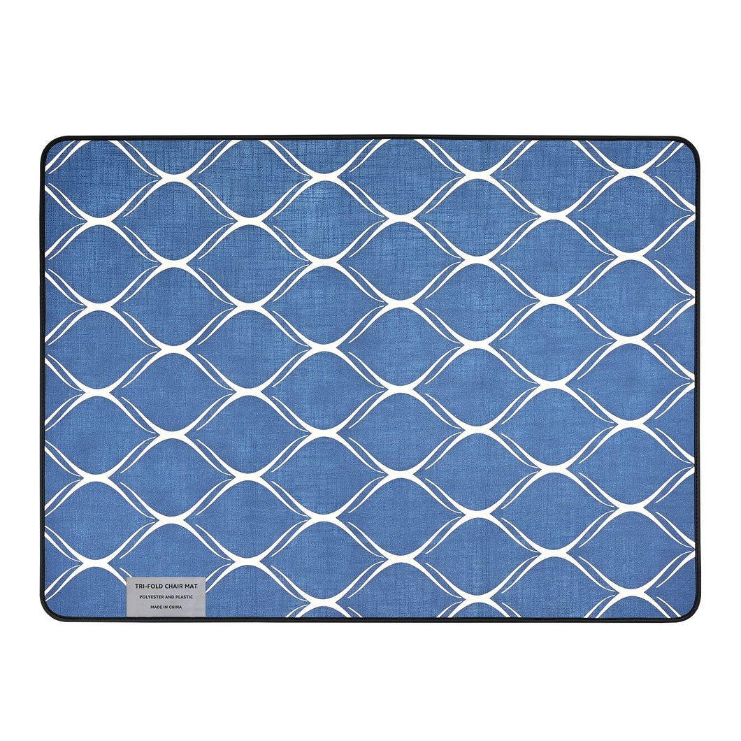 Tri-Fold Chair Mat for Carpet and Hardwood Floor Desk Chair Mat Jacquard Woven Surface Floor Protectors for Chair