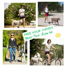 Load image into Gallery viewer, PetOde Hands Free Dog Leash, Suitable for Running Walking Jogging Hiking, Training for Small Medium and Large Dogs, Adjustable Waist Belt, Dual-Handle Flexible Bungee, Dyrabke Metal Clasp ,Zipper Pouch
