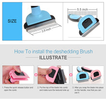 Load image into Gallery viewer, PetOde Pet Grooming Brush, Shedding Tool for Dogs &amp; Cats, Effectively Reduces Shedding by up to 90% for Short Medium and Long Pet Hair
