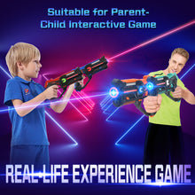Load image into Gallery viewer, KidsFaves Toy pistols Set, Laser Tag Guns Set of 4 Multi Function Lazer Guns for Multi Player Teenager Kids and Adults Home or Backyard &amp; Outdoor Game for Boys &amp; Girls and Family
