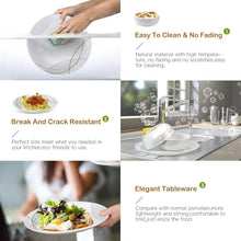 Load image into Gallery viewer, HomeElves 18-Piece Kitchen Dinnerware Set,Saucers,Plates,Bowls,Break and Chip Resistant,Dish Sets Service for 6,Simple Lines
