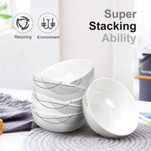 Load image into Gallery viewer, HomeElves 18-Piece Kitchen Dinnerware Set,Saucers,Plates,Bowls,Break and Chip Resistant,Dish Sets Service for 6,Simple Lines
