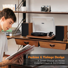 Load image into Gallery viewer, RetroAudio Vinyl Turntable with 36 Watt Stereo Bookshelf Speakers, Bluetooth Record Player Hi-Fi System with Magnetic Cartridge, Built-in Phono Preamp USB Digital Output Adjustable Counterweight
