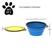 Load image into Gallery viewer, BoxLegend Collapsible Dog Bowl, 2 Pack Collapsible Dog Water Bowls for Cats Dogs, Portable Pet Feeding Watering Dish for Walking Parking Traveling with 2 Carabiners
