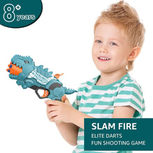 Load image into Gallery viewer, Hozor Dinosaur Boy Soft Bullet Gun Toy, with 50 Soft Foam Darts, Shooting Cans and 5 Darts Spinning Cylinder, Indoor and Outdoor Shooting Games
