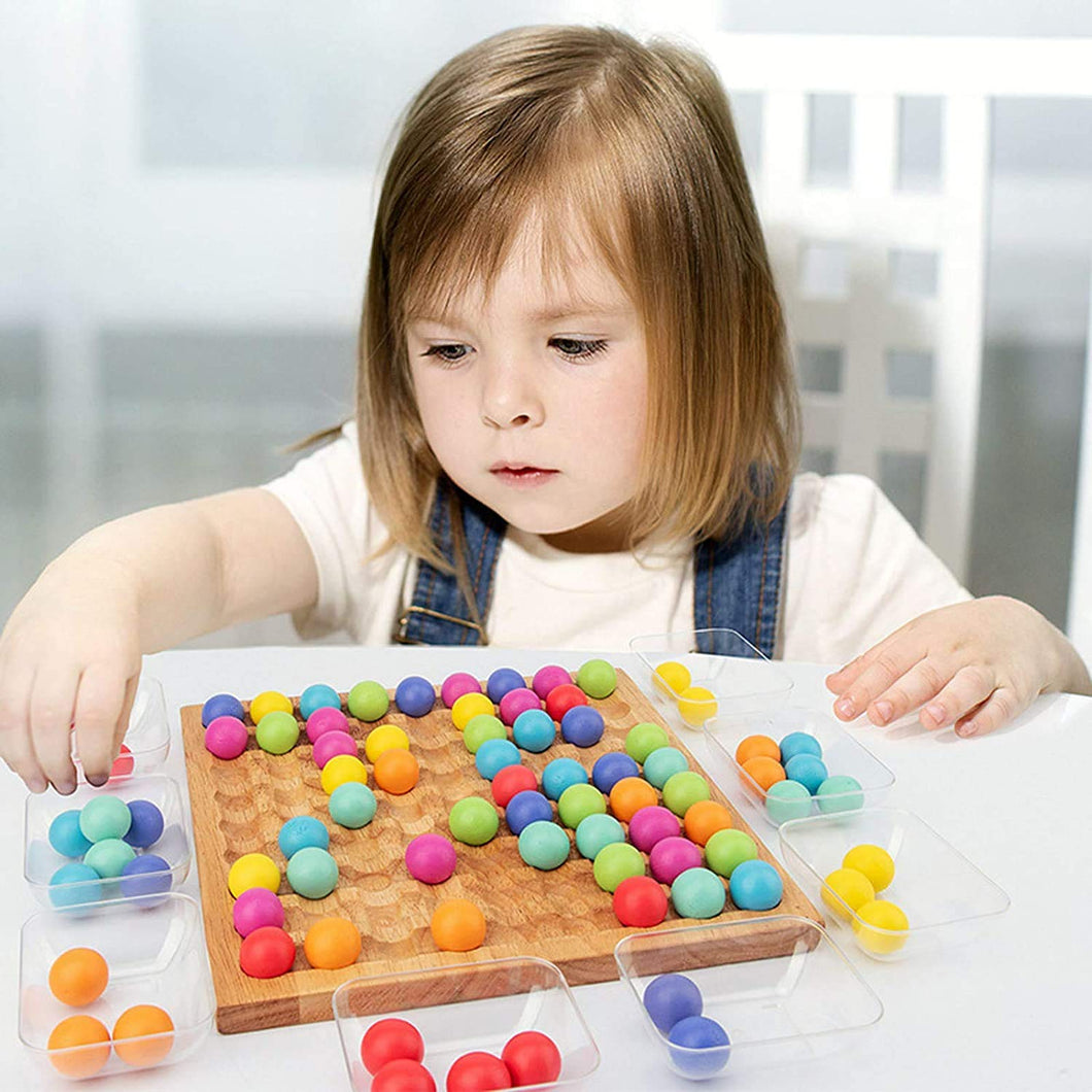 Colorful Wooden Peg Board Beads Game,