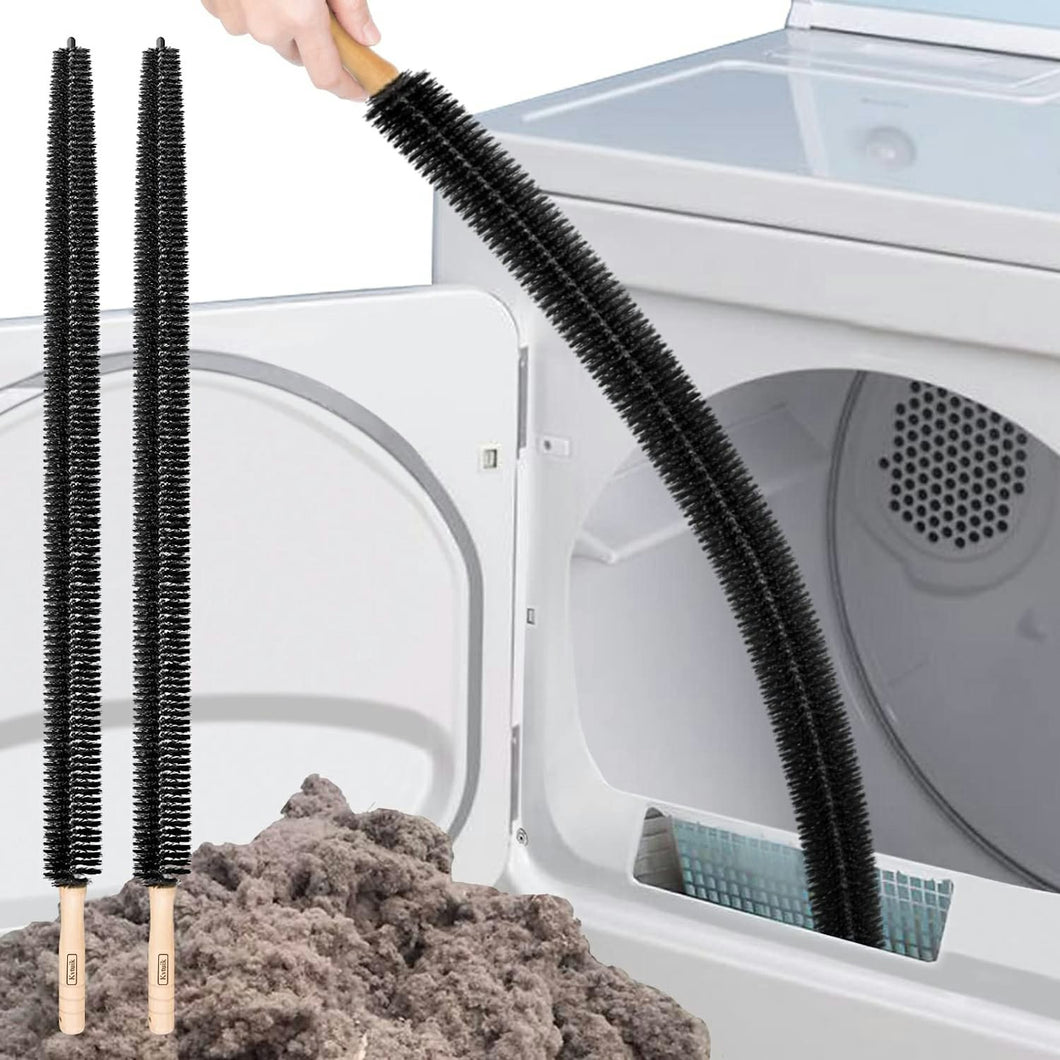 Kvtuik Scrubbing Brushes 2 Pack Dryer Vent Cleaner Kit Lint Remover Brush Dryer Lint Brush Vent Trap Cleaner Tools Long Flexible Refrigerator Coil Brush