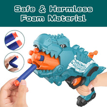 Load image into Gallery viewer, Hozor Dinosaur Boy Soft Bullet Gun Toy, with 50 Soft Foam Darts, Shooting Cans and 5 Darts Spinning Cylinder, Indoor and Outdoor Shooting Games
